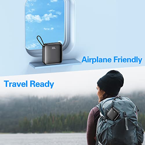 Portable Charger 20000Mah - 22.5W Pd20W Usb C Power Bank Fast Charging With Built-In Cables Lanyard 2In1, Led Display External Battery Pack With 4 Output 2 Input Charing Bank For Iphone, Samsung. #TOP5