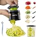 Spiralschneider Gemüse mit Behälter- 4 in 1 zucchini spiralschneider Gemüseschneider Spaghetti Gemüsehobel für Gemüsespaghetti,Zucchini,Möhren,Zwiebeln,Karotten, Kartoffeln