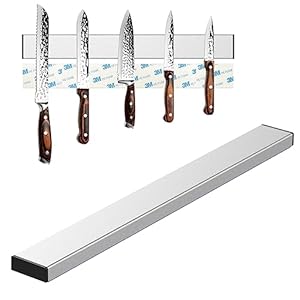 Nutabevr 30cm porta coltelli cucina magnetico, Portacoltelli Magnetico in Acciaio Inox, Striscia magnetico che può essere installato senza forare, per coltelli da cucina, coltelli da frutta, forbici