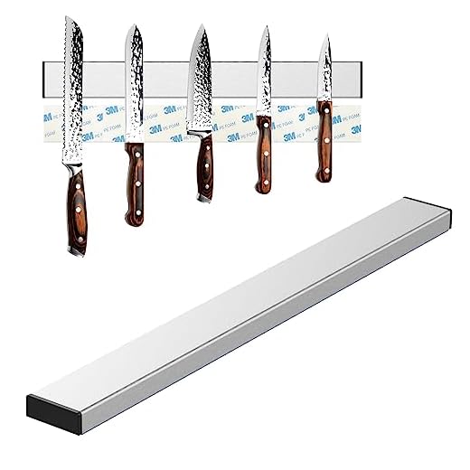 Nutabevr 30cm porta coltelli cucina magnetico, Portacoltelli Magnetico in Acciaio Inox, Striscia magnetico che può essere installato senza forare, per coltelli da cucina, coltelli da frutta, forbici