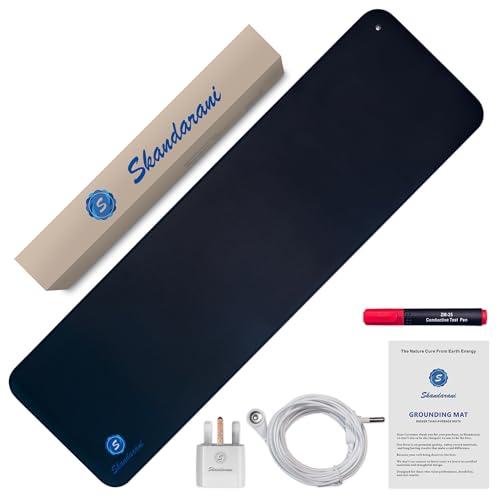 Skandarani Grounding Mat Earthing UK - Big 30x100 cm EMF-Free Wellness Mat for Sleep, Stress & Pain Relief - Grounding Mat UK for Anxiety, Fibromyalgia, Inflammation Includes Testing Pen&Guide