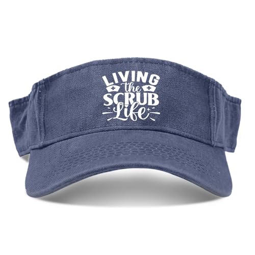 Living The Scrub Life Cute Fashion Cap for Men Adjustable Visor Hats Navy