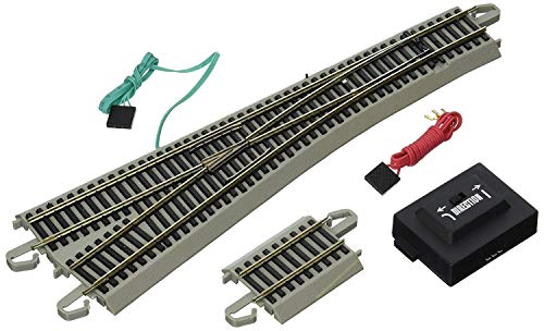 Bachmann 44565 Snap-Fit E-Z Track #5 Turnout-Left (1/Card) - Guida In Nichel Argento Con Scala Roadbed-Ho, Grigio, 6 Uk