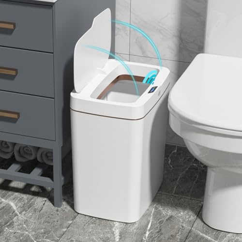 Cubo de basura para cocina y baño con sensor en color verde moderno 4