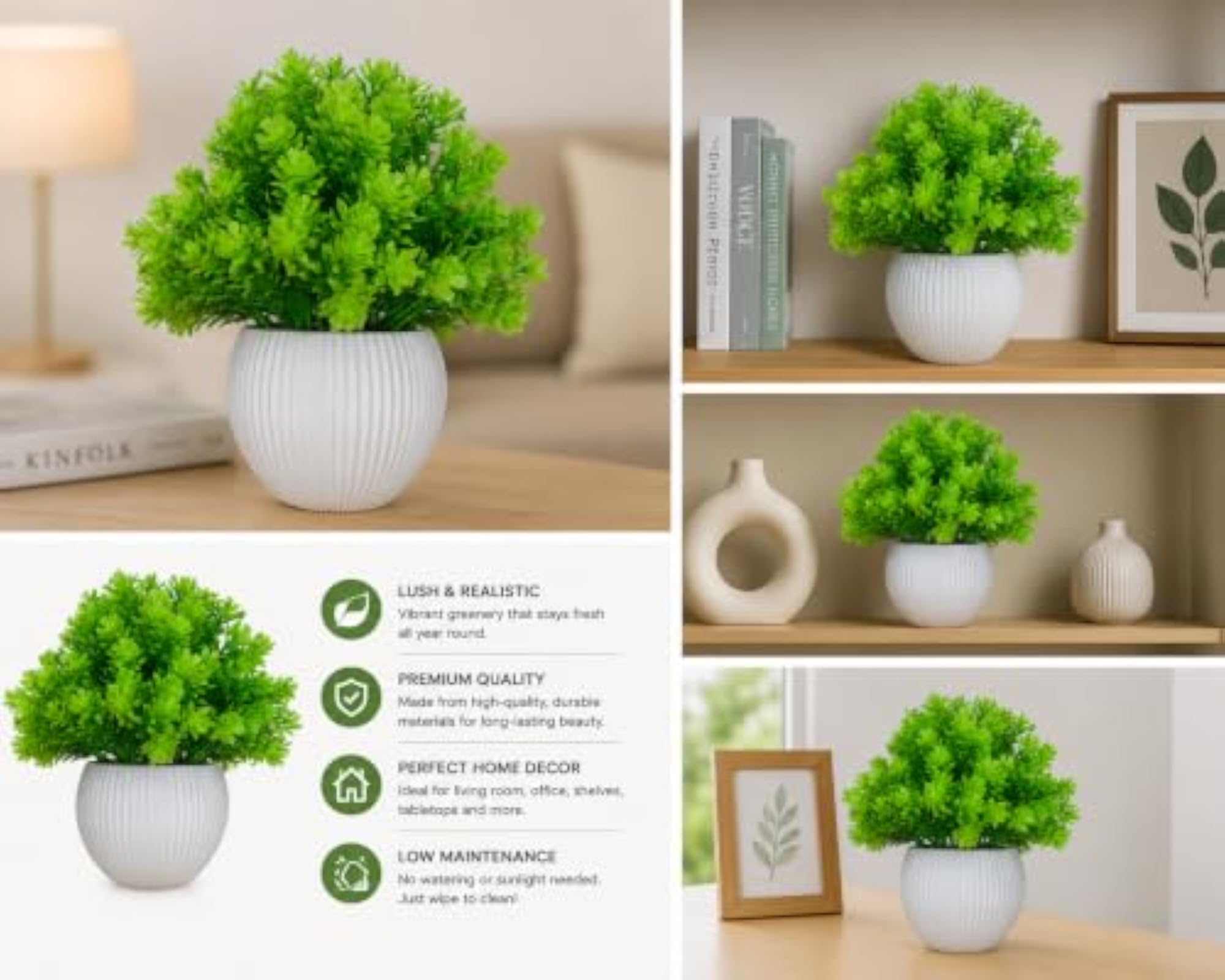 Pack of 2 Artificial Boxwood Plants with Pot