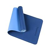 TOM SHOO Yogamatte Set Pilatesmatte mit 4 pcs Resistance Bands und Yogagurt Gymnastikmatte rutschfest aus TPE Sportmatte für Home-Workout Yoga,Pilates, Fitness-183 x 61 x 0,6cm
