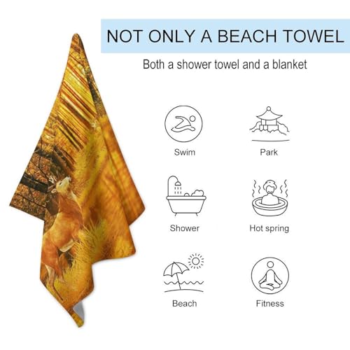 Serviette de plage légère 130x80 cm drap de bain douche séchage rapide - 4
