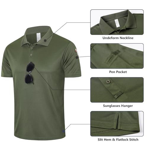 HUAKANG 5 Pack Men's Polo Shirt Short Sleeve Golf Polo Shirts Moisture Wicking Breathable Gym Sport Top for Golf Tennis Work (P533-BNG White DarkGrey-2XL) - Image 5