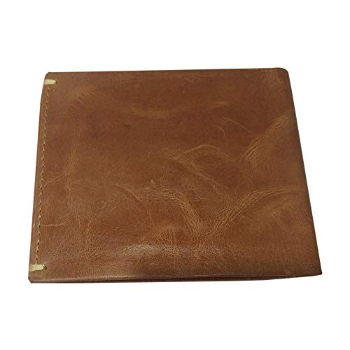 Herren Designer-Geldbörse aus echtem reinem Leder, RFID-Blockierung, Firmengeschenk, Bi-Fold 01, (021 - Braun), M, Klassisch Cover