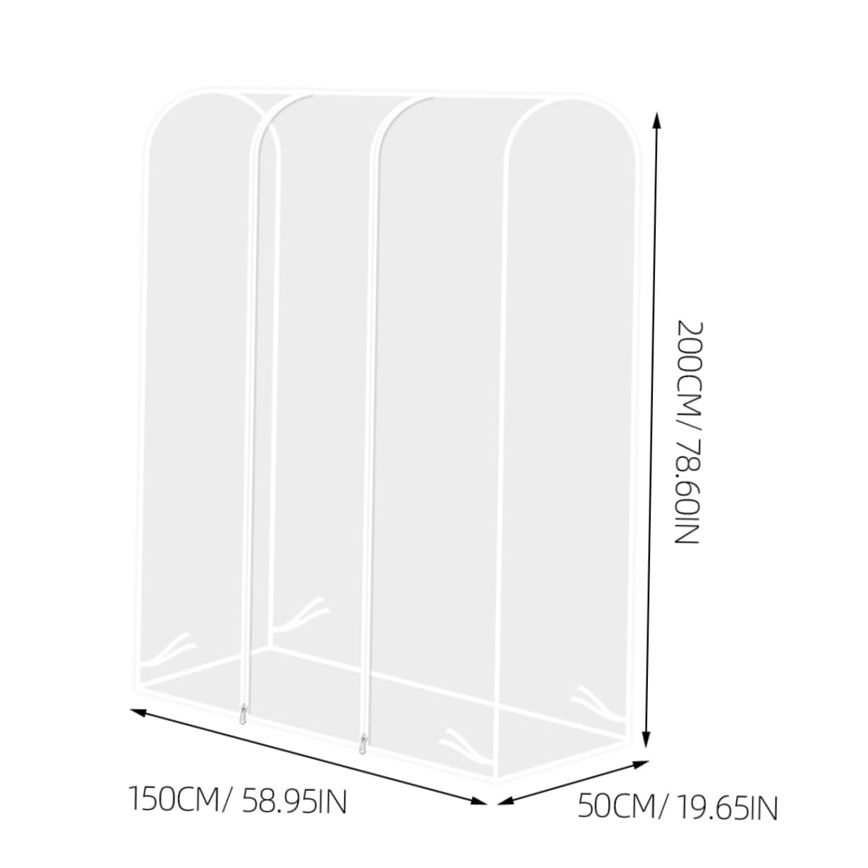 Gatuida Funda para Perchero Capacidad Grande Transparente con Cremallera de Plástico Protector Portátil y Minimalista y Diseño Moderno para Ropa en Casa u Hotel