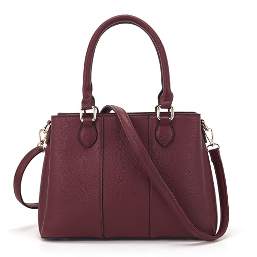 Image of Qiyuer Purses and Wallet Set for Women Satchel Handbag Tote Bag | 3 Zippered Compartments,Pebble PU leather,Multi-slot design,Everyday commuting