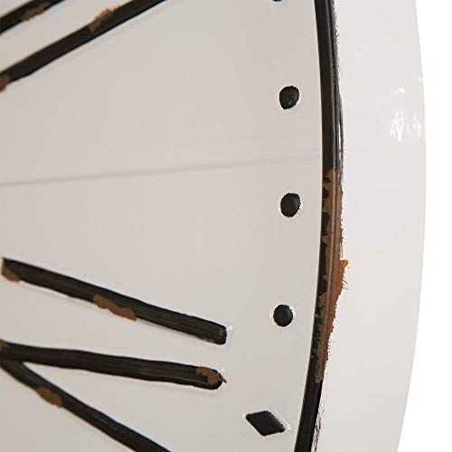Glitzhome Oversized Rustic Farmhouse Metal Enamel Decorative Large Wall Clock For Home Decor, 31.5", White #TOP2