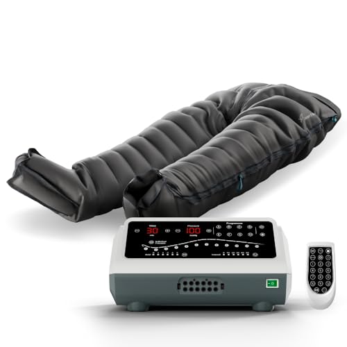 Venen Engel ® 12 Equipo de masaje premium por presoterapia con pantalones, 12 cámaras de aire desactivables, presión de las cámaras ajustable individualmente, 8 programas de masaje