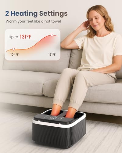 Image of COMFIER FSA Eligible Foot Massager with Heat, Shiatsu Foot Massager Machine for Neuropathy Plantar Fasciitis, Squeeze & Rolling Foot Massage, Remote Control & Piano-Key Button