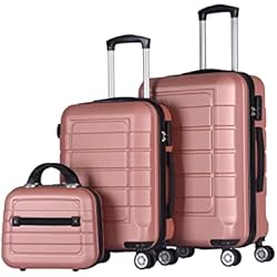 Maletas Con Ruedas Baratas T-LoVendo Juego de 3 Maletas Set Trolley Maleta Cabina ABS Semirigidas Candado 4 Ruedas