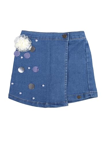 Image of KiddoPanti Girls Denim Over Lap Shorts
