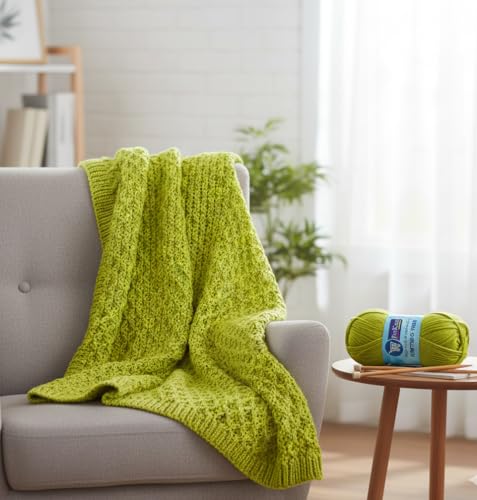 Image of ProKart Premium 4-Ply Woolen Knitting Yarn | 100g Light Green Hand Crochet Soft Wool for Sweaters, Scarves, Hats, Baby Clothes & DIY Craft Accessories (1 Ball x 100g) - PRO25