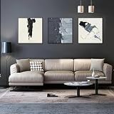 KEBIA Pintura sobre lienzo Simple Blanco y Negro Gris 3D Arte de la pared Bloque de color Estilo industrial Decoración de la sala de estar carteles e impresiones 60x60cm*3 Sin marco