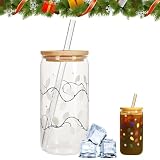 Farbwechselbecher,Auslaufsicherer Kaffeebecher - Weihnachtliche Farbwechsel Becher Tasse,Für Getränke Wasser Tee Saft Limonade Bier Milch Cappuccino Reise Camping Geburtstag Party