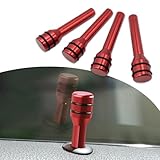 Irinidig 4 PCS Car Door Lock Knobs, 1.93' x 0.47' Alloy Material Inner Door Lock Pull Pins, Automotive Pull Pins Decor Modification Accessories, Compatible with Most Cars, Trucks, SUVs, RVs (Red)