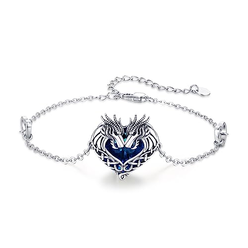 Bracelet dragon celtique en argent, le cadeau de Saint-Valentin