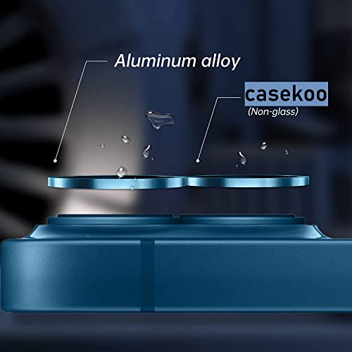 Image of CASEKOO Camera Lens Protector Compatible for iPhone 13 /13 Mini, [Anti-Scratch] Premium Tempered Glass Film Aluminum Alloy Lens Ring Cover
