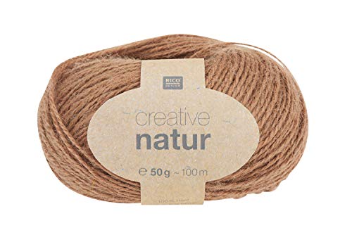 Rico Wolle Wollgarn Creative Natur 50 g Hanf Stricken Häkeln DIY basteln Hellbraun