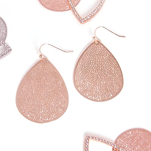 Womens Earrings Dangling - Dangly Earrings, Filigree Earrings For Women, Women's Bohemian Earrings, Lightweight Earrings For Women Dangling, Rose Gold Earrings Dangle, Rose Gold Tone Dangle Earrings #TOP7
