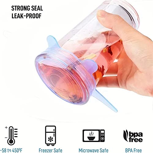 image for LMS Flexible Silicone Stretch Lids Round Reusable Food Covers For Bowl