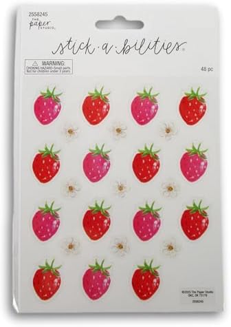 Strawberry and Daisy Scrapbook Stickers - 48 Pieces image 4