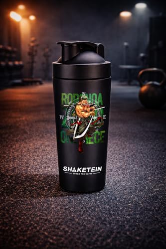 Image of Stainless Steel Gym Shaker Bottle 750ml | Leak Proof Protein Mixer Shaker | BPA Free | Metal Sports Water Bottle for Gym, Workout & Fitness (Anime-20-BLACK)