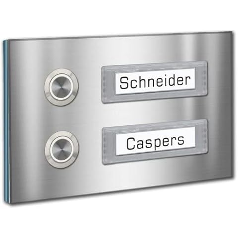 Zweifamilien Türklingel 145x90mm mit wechselbaren Namensschildern Cover