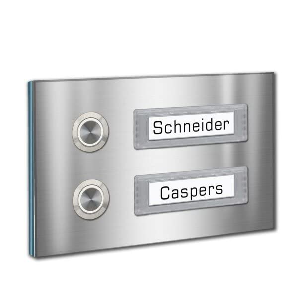 Zweifamilien Türklingel 145x90mm mit wechselbaren Namensschildern
