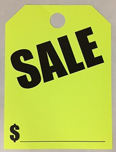 Miniatura 4 de Señales de venta 50 unidades por paquete para colgar en el espejo retrovisor (verde fluorescente) (A34)