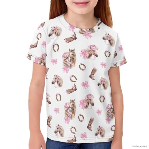 Image of Renewold Kids Novelty T-Shirt for Girls Boys Short Sleeve Crewneck Summer Tee Soft Breathable Graphic Shirt for Age 2-16