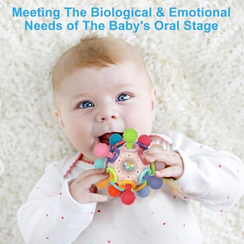 Image of Baby Montessori Sensory for 0-6 6-12 Months, Baby Teether Teething for Babies 0 3 6 9 12 18 Months, Newborn Infant Learning Developmental Gifts for 1 2 Year Old Boys Girls (Pink)
