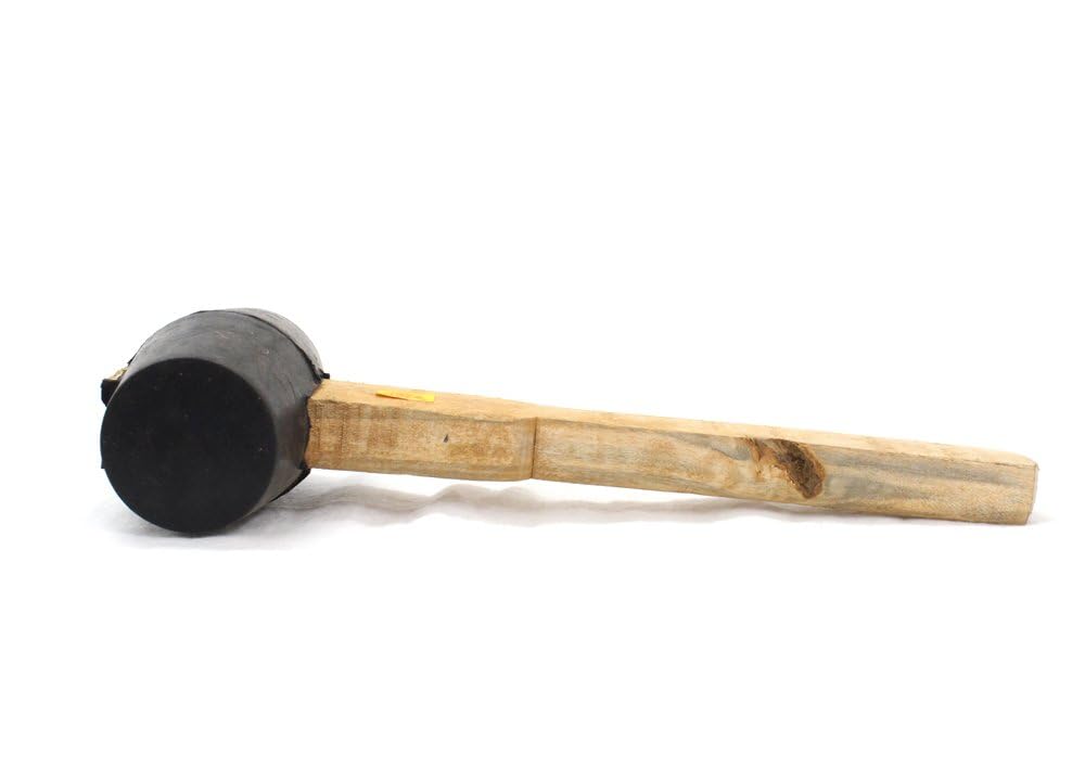 Tunir Professional Rubber Mallet Hammer Head with Wooden Handle, 1.75'' Inch 1