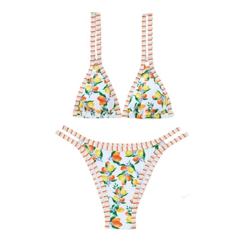 WQCMH Conjuntos De Bikini para Mujer, Trajes De BañO Tipo Halter Push-Up TriáNgulo Push-Up para Mujer Y Tanga De Cintura Baja para Mujer De 2 Piezas(Verde,as4,Alpha,m,Regular,Regular)