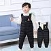 Toddler Kids Boys Girls Snow Pants Baby Button Snowsuit Coldproof Insulated Ski Snow Bib Overalls Black 18-24 Months
