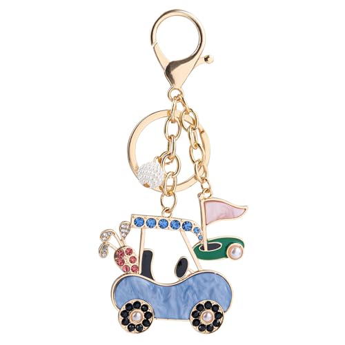 KINCHYGO, Sparkling Crystal Golf Keychain Cute Key Ring for Gifts