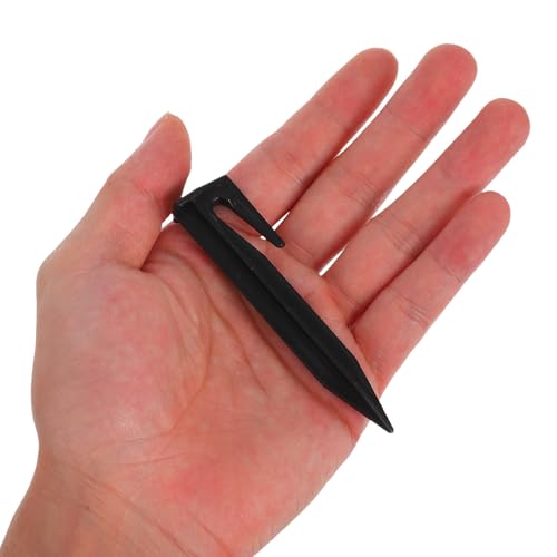 100 Piquetas de plástico negro TOPBATHY resistentes para fijación segura en camping 4