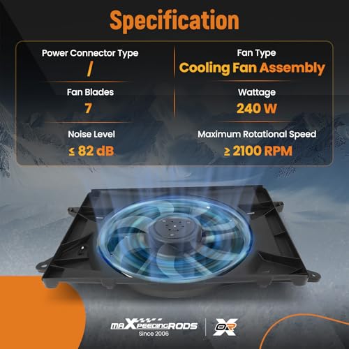 Image of maXpeedingrods Radiator Condenser Fan Assembly for 17-23 Chrysler Pacifica 20-23 Voyager 3.6L, 68217321AB 68217321AC 624120