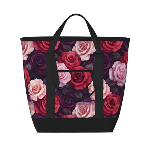 Sac d'épicerie isotherme rose grand format pour courses et repas