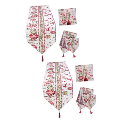 Nappe de table noel et chemin de table de Noël ABOOFAN pour décorations de cheminée wapiti - 2