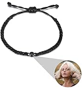 MeMeDIY Custom Photo Projection Adjustable String Bracelet, Personalized Picture with 100 Love La...