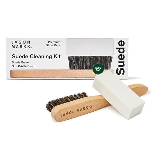 Jason Markk Wildleder Reinigungsset - Rosshaar Borstenbürste - Naturkautschuk Radierer - Wildleder und Nubukleder Reiniger - zur Trockenreinigung von schmutzigem Obermaterial und Mittelsohlen