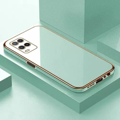 Image of Apurb Store for Oppo A54 Plating Square Gold Frame Phone Case Luxury Soft Silicone Back Cover (for Oppo A54, Mint Green)
