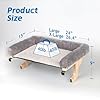 Zakkart Cat Perch for Window Sill with Bolster - Orthopedic Hammock Design with Premium Hardwood & Robust Metal Frame - Cat Window Seat for Large Cats and Kittens - Natural Color Wood Gray Bed, 24''W #4