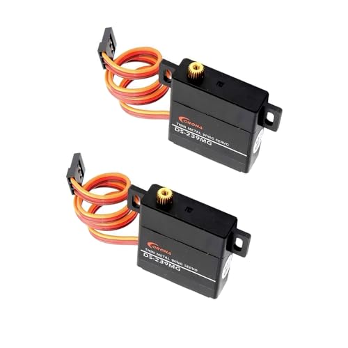 HeelAooRC 2pieces Corona DS239MG Digital Servo Motor Slim Wing Metal Gear 4.6kg/0.15sec/22g for RC Glider Fixed-Wing Plane Robot