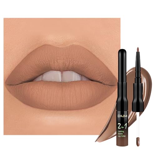 Image of evpct 1Pcs True Nude Matte Lip Liner & Liquid Lipstick Stain Makeup Set for Women, Nude Lip Liner Stain Long Lasting Waterproof Smudge Proof, Cruelty Free Liquid Lip Stick Makeup 24 hours originales